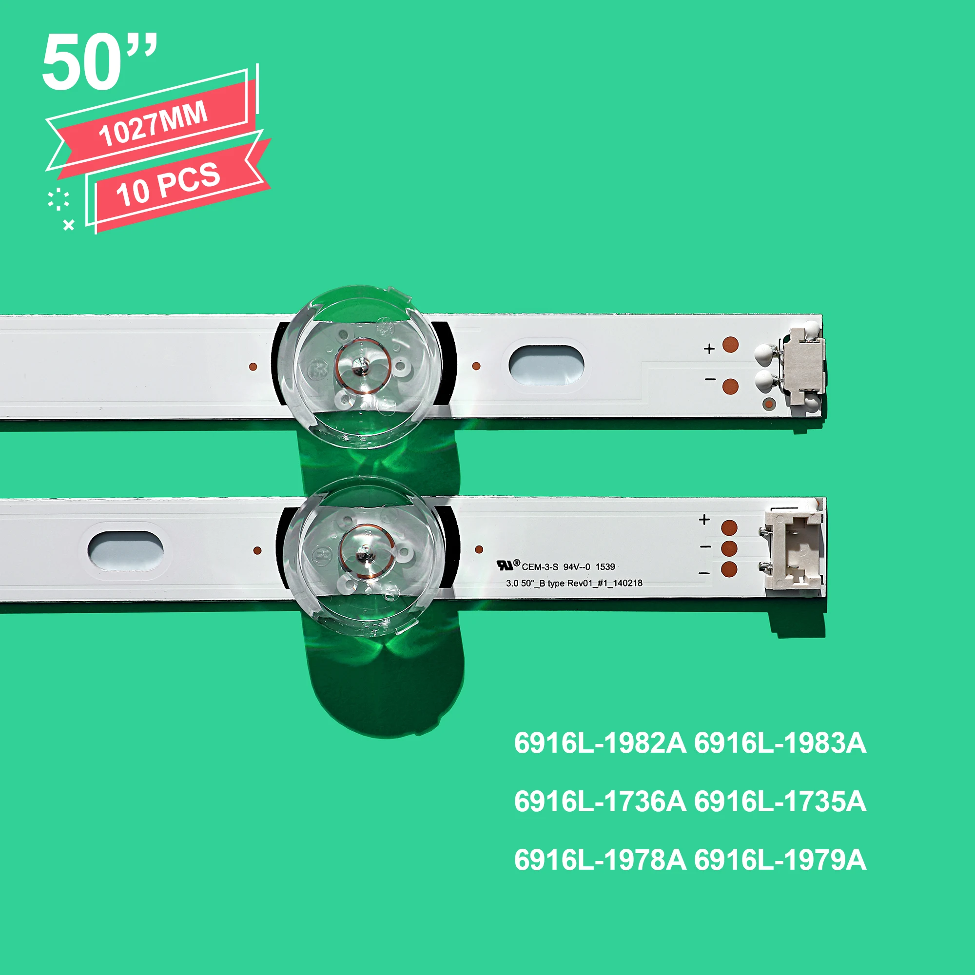 New 10pcs LED backlight strip Replacement for LIG 50LB5610 50LB650V 50LB653V 50LF5800 6916L-1978A 1779A 1983A 1982A 1735A 1736A