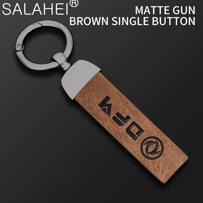 

1PC Car Leather Keychain Emblem Keyring Decoration Ring For Dongfeng Fengshen Cross AX4 AX5 AX7 Fengxing 580 S30 H30 Accessories