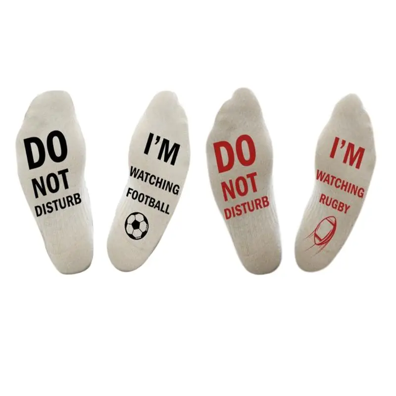 

1 Pair Football Socks Medium Rugby Funny Fashion Trend Unisex Men Soft Elastic B