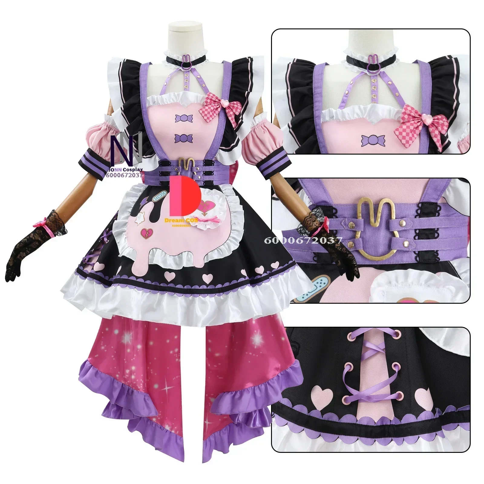 VTuber Мария Марионетка Косплей Костюм с париком Платье для женщин 2-й наряд