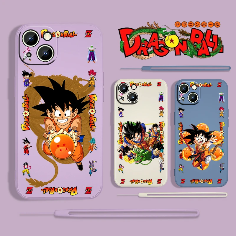 

Anime Dragon Ball Boy For Apple iPhone 13 12 Mini 11 Pro XS MAX XR X 8 7 6S SE Plus Liquid Rope Silicone Phone Case Cover Coque