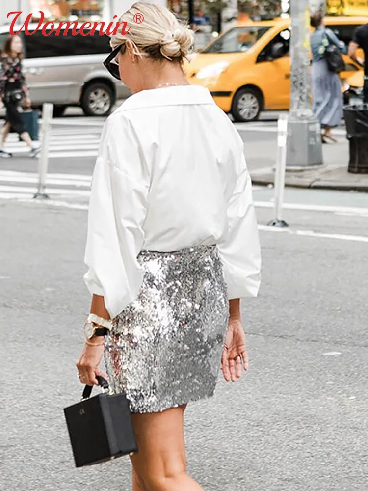 Женская мини-юбка с высокой талией привлекательная облегающая трапециевидная