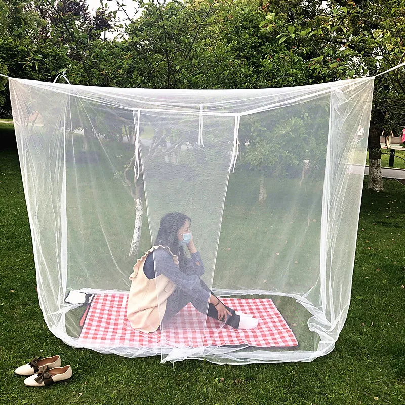 Купи Portable Outdoor Camping Insect Tent White Mesh Tent Mosquito Net 4 Corner Post Canopy Curtain Bed Hanging Bed Single Door за 756 рублей в магазине AliExpress