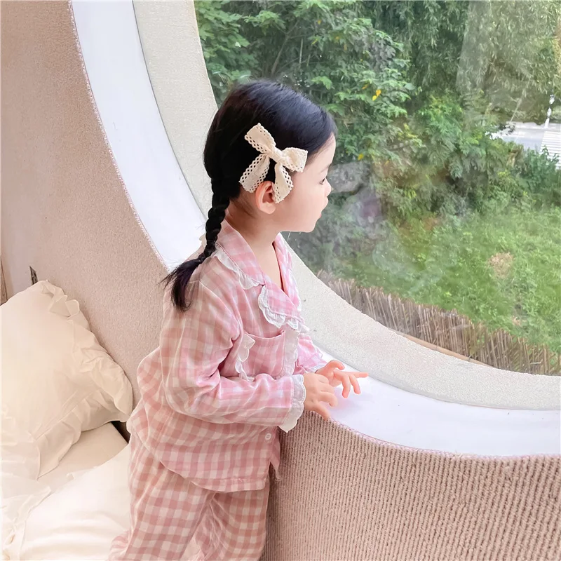 Детский клетчатый пижамный комплект