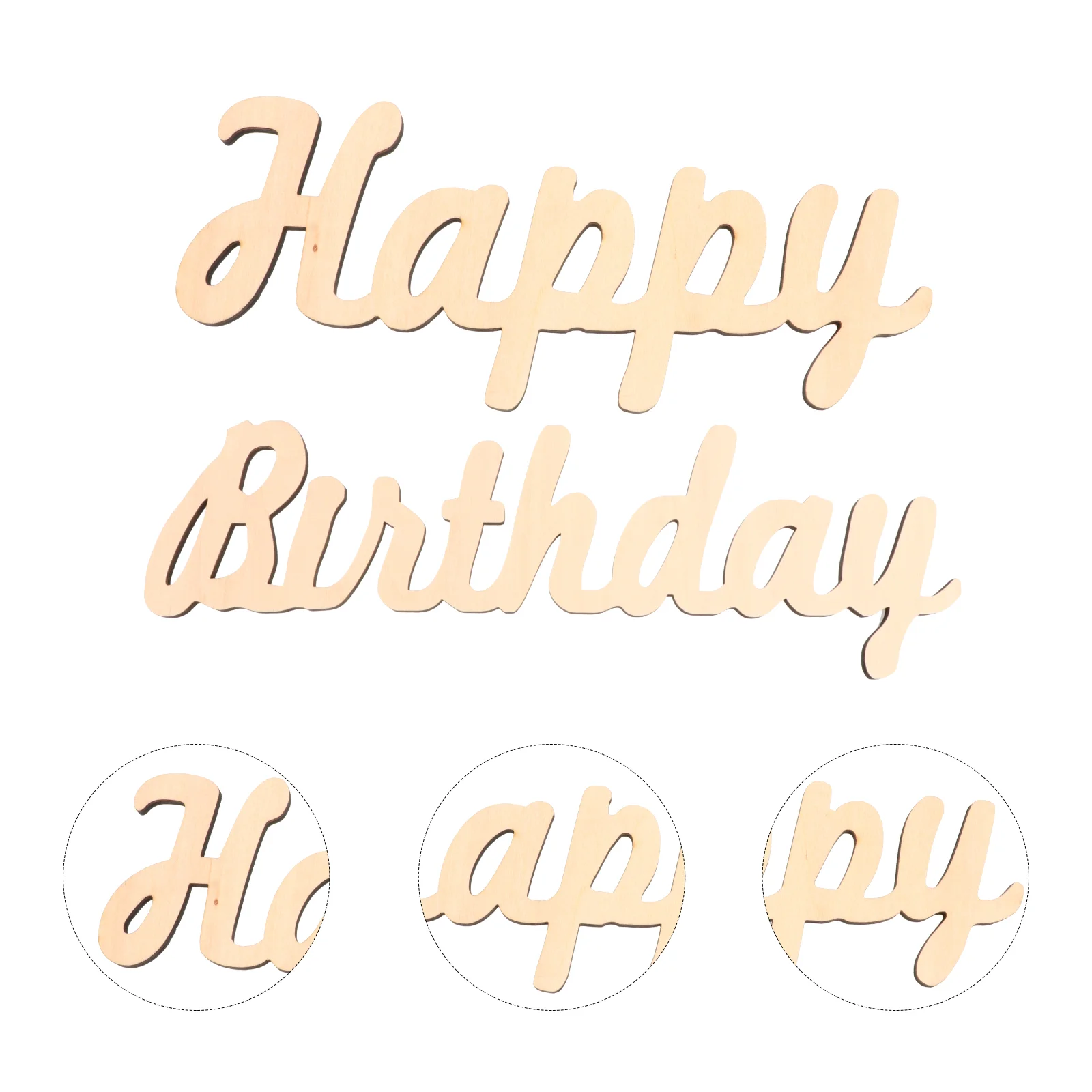 

Birthday Wall Wooden Wood Sign Happy Cutout Words Decor Sticker Unfinished Letter Cut Out Letters Hanging Decal