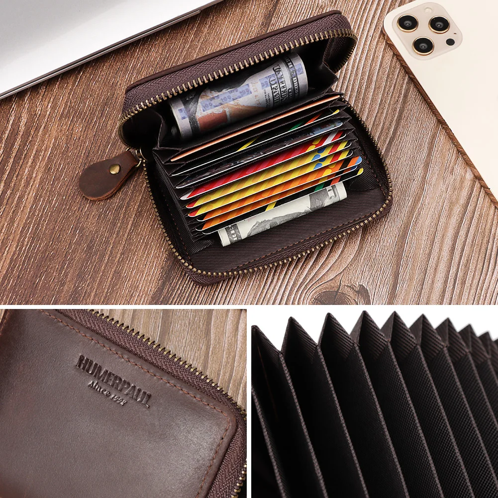 Кошелек мужской из натуральной кожи с несколькими отделениями для карт