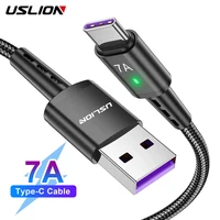 USLION 7A Кабель для быстрой USB типа C Кабель для быстрой зарядки данных Провод для MacBook Xiaomi Samsung Кабель USB-типа C для Huawei