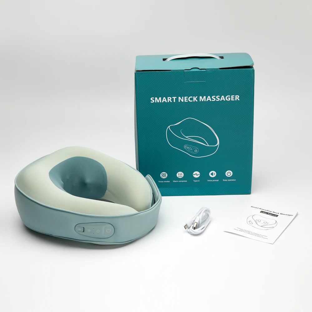 

U Shaped Massage Pillow Electric Heating Shiatsu Pain Relief Neck Massager Kneading Masajeador Cervical Vertebra Physiotherapy