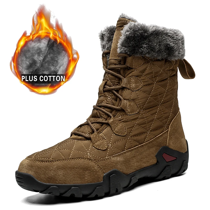 

Men's Winter Cotton Boots Waterproof Snow Boots Plus Cotton Oversize Boots