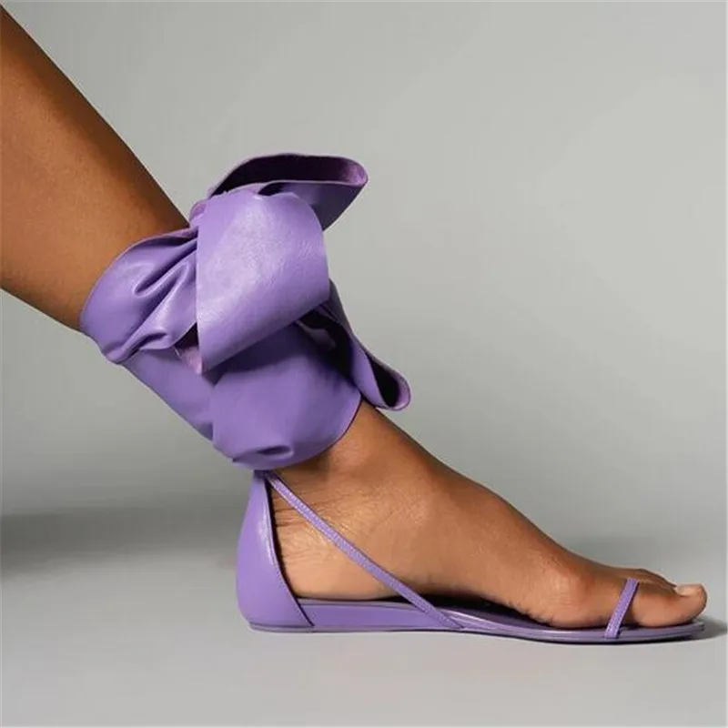 2023 Summer Women Flat Sandals Fashion Flip Flops Women Slippers Stylish Blue Pink Purple Big Butterfly-Knot Designer Sandals