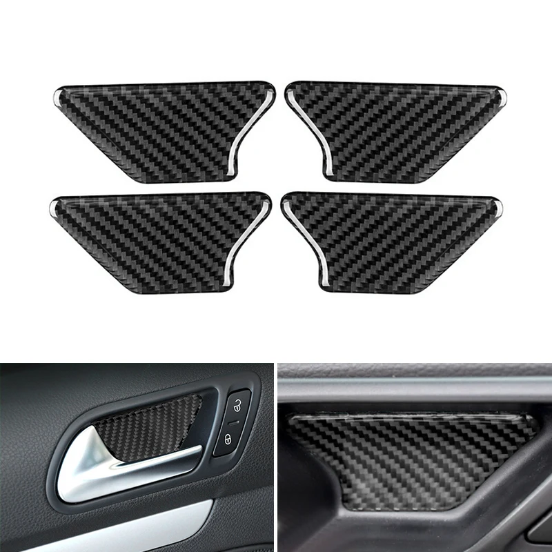 

4pcs Car-styling Soft Carbon Fiber Interior Door Handle Bowl Cover Protective Trim For VW Golf 6 MK6 2010 2011 2012 2013