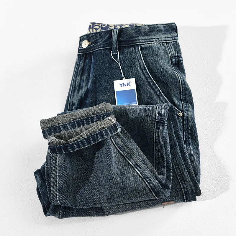 2023 Spring Summer New Casual Jeans for Men Clothing Vintage Washed Soft Cotton Streetwear Oversize Men Trousers A1009