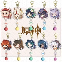 genshin acrylic keychain seven seven wendys game anime surrounding bells gold star buckle pendant gift toy surprise