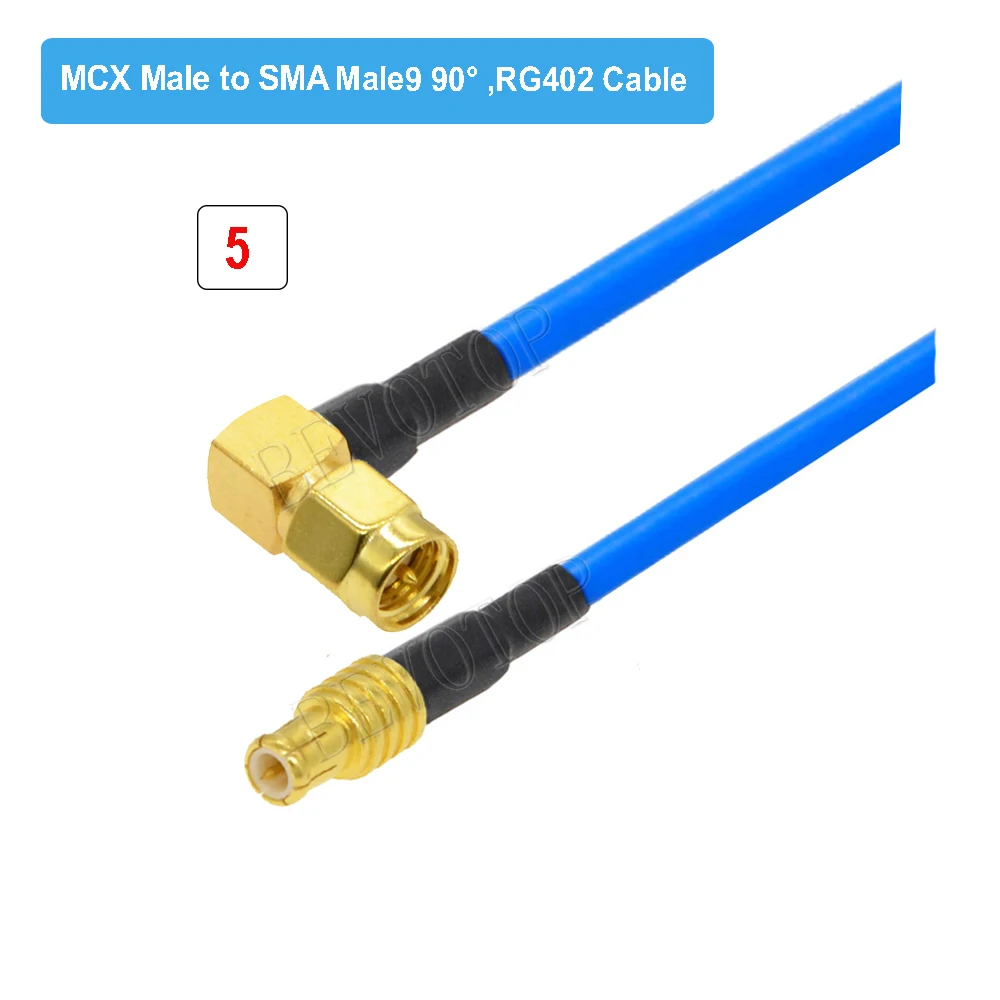 

1 шт. SMA к MCX RG402 кабель RP-SMA/SMA гнездо к MCX штекер прямо/прямой угол 90 ° Высокочастотная перемычка RG-402 086.