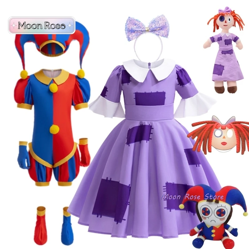 2024 аниме Pomni удивительный цифровой цирк карнавальный костюм детский комбинезон