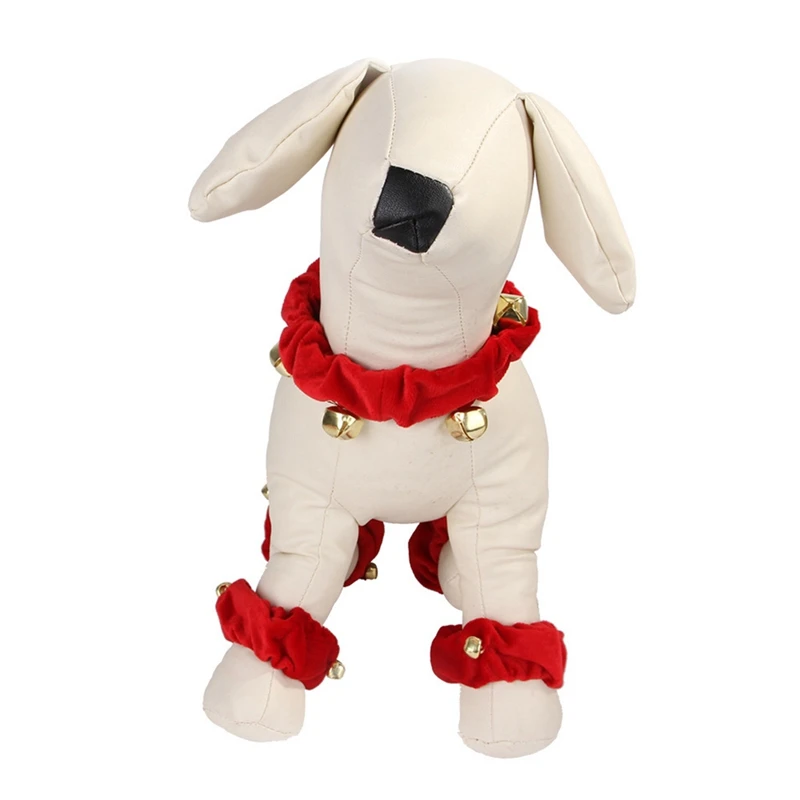 

Christmas Funny Holiday Dress Up Dog Cat Scarf Plus Foot Cover Bell Pet Supplies Dog Collar Dog Collar Accessories
