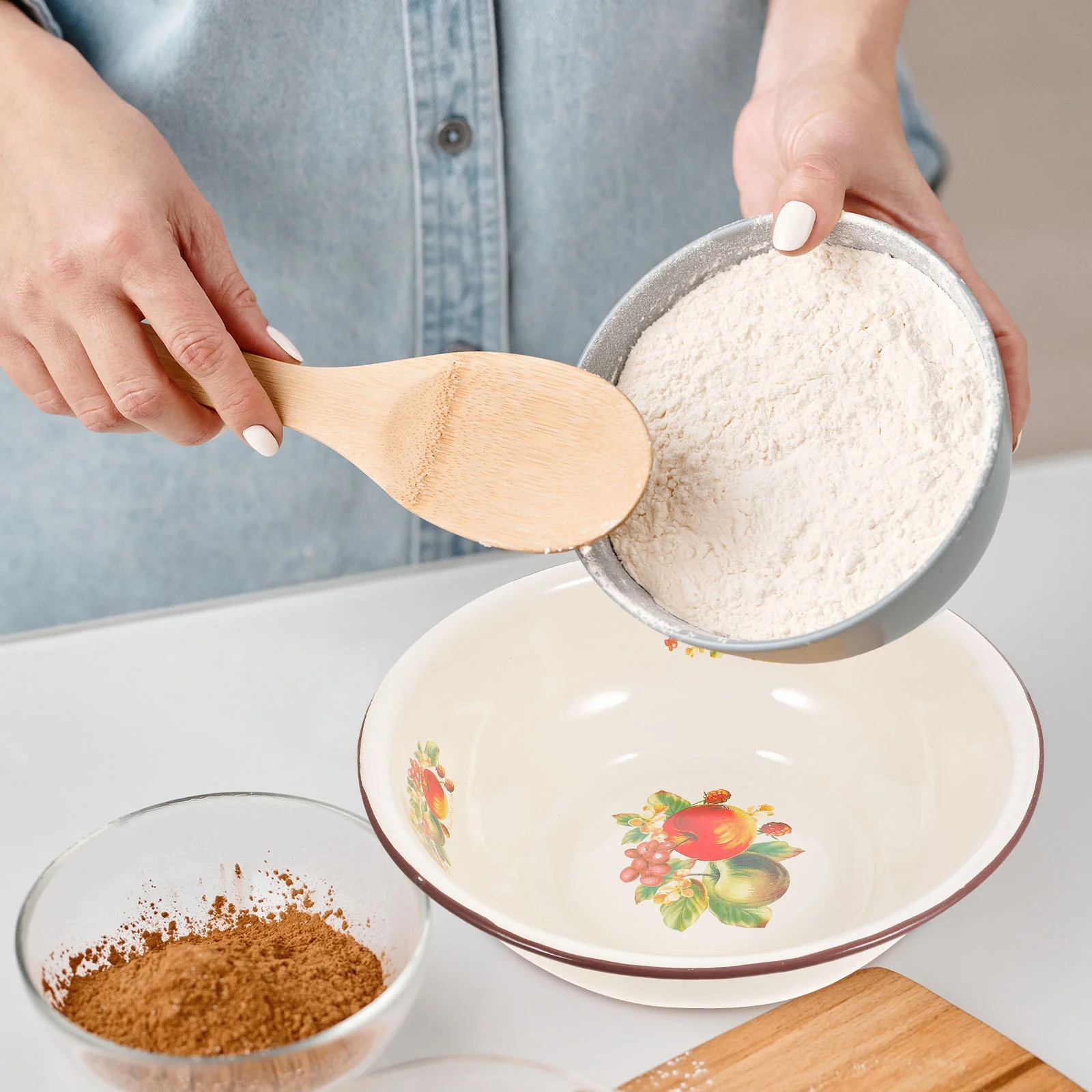 

Bowl Enamel Bowls Basin Salad Soup Serving Enamelware Mixing Vintage Fruit Pasta Cereal Metal Washing Noodle Containerprep