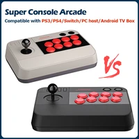 retro arcade box game console 8 in 1 wired game joystickturbo rocker fighting controller for ps4ps3switchpcandroid tv