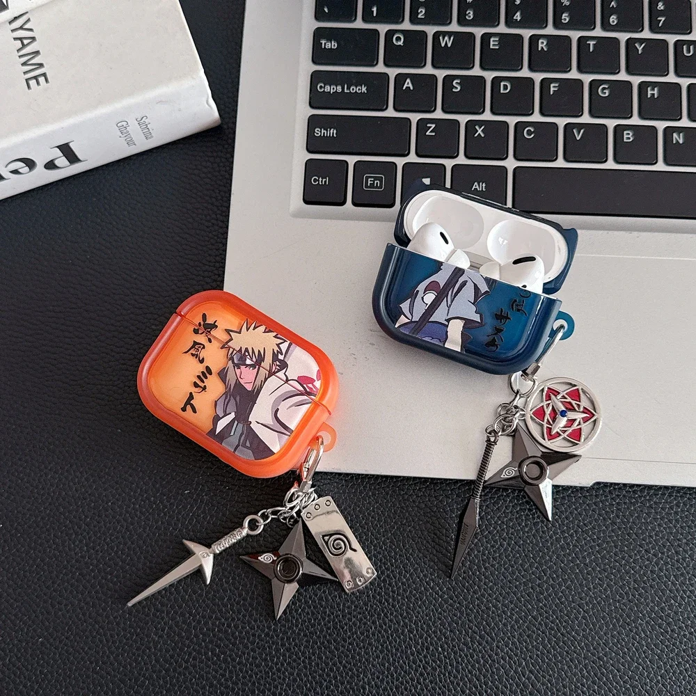 Фото Чехол для наушников с изображением персонажей аниме N-NARUTOS Uzumaki и Itachi для Airpods 4, 2, 3, 1 Pro, 3, 2, защитный чехол для беспроводных Bluetooth-наушников. №3
