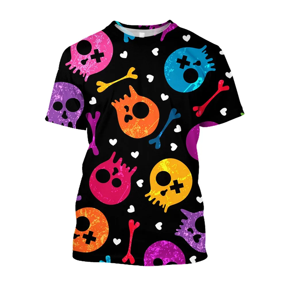 

Jumeast 3D Хэллоуин печатные футболки мультфильм череп цветочный Графический Футболка мужская темная Академия Готический фестиваль одежда футболка
