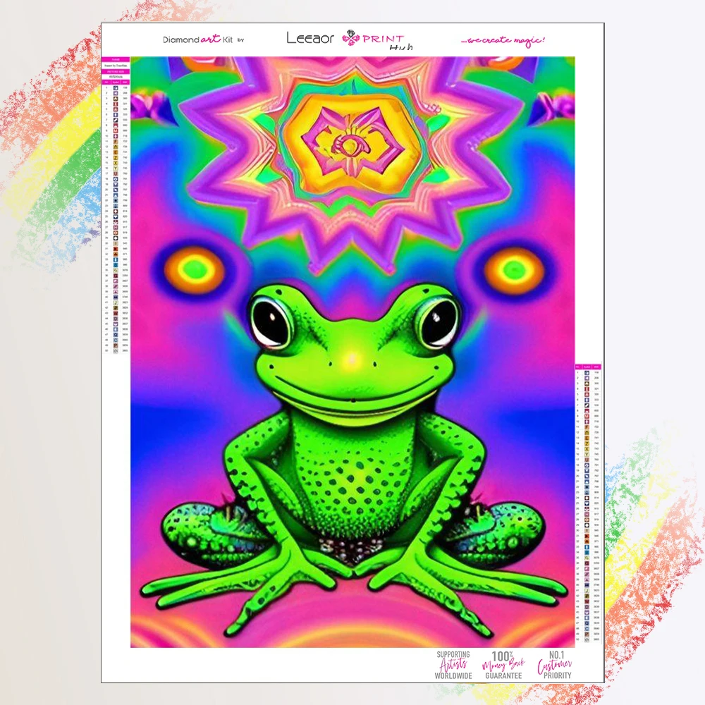 

Colorful Animal Diamond Painting Kits Art Frog Picture Mosaic Cross Stitch Cartoon Wall Sticker Embroidery Home Decoration Gift