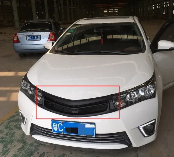 Матовая Черная передняя решетка для Toyota Corolla E170 2014-2016