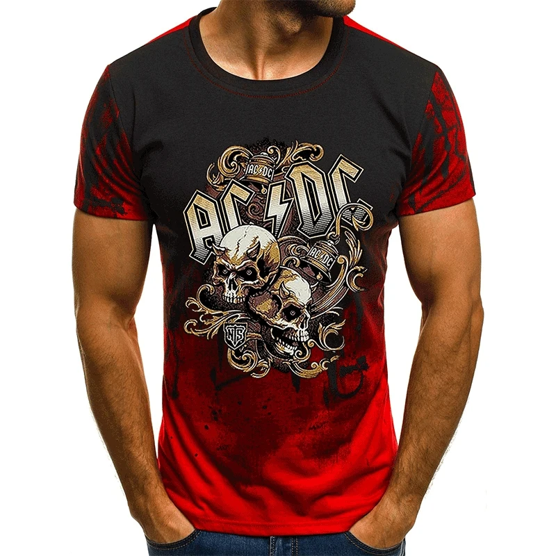 

2023 Summer Personality Design Casual 3d Skull Printed Men's T-shirt O Neck Short Sleeve Fashion Harajuku New Oversized T-shirts