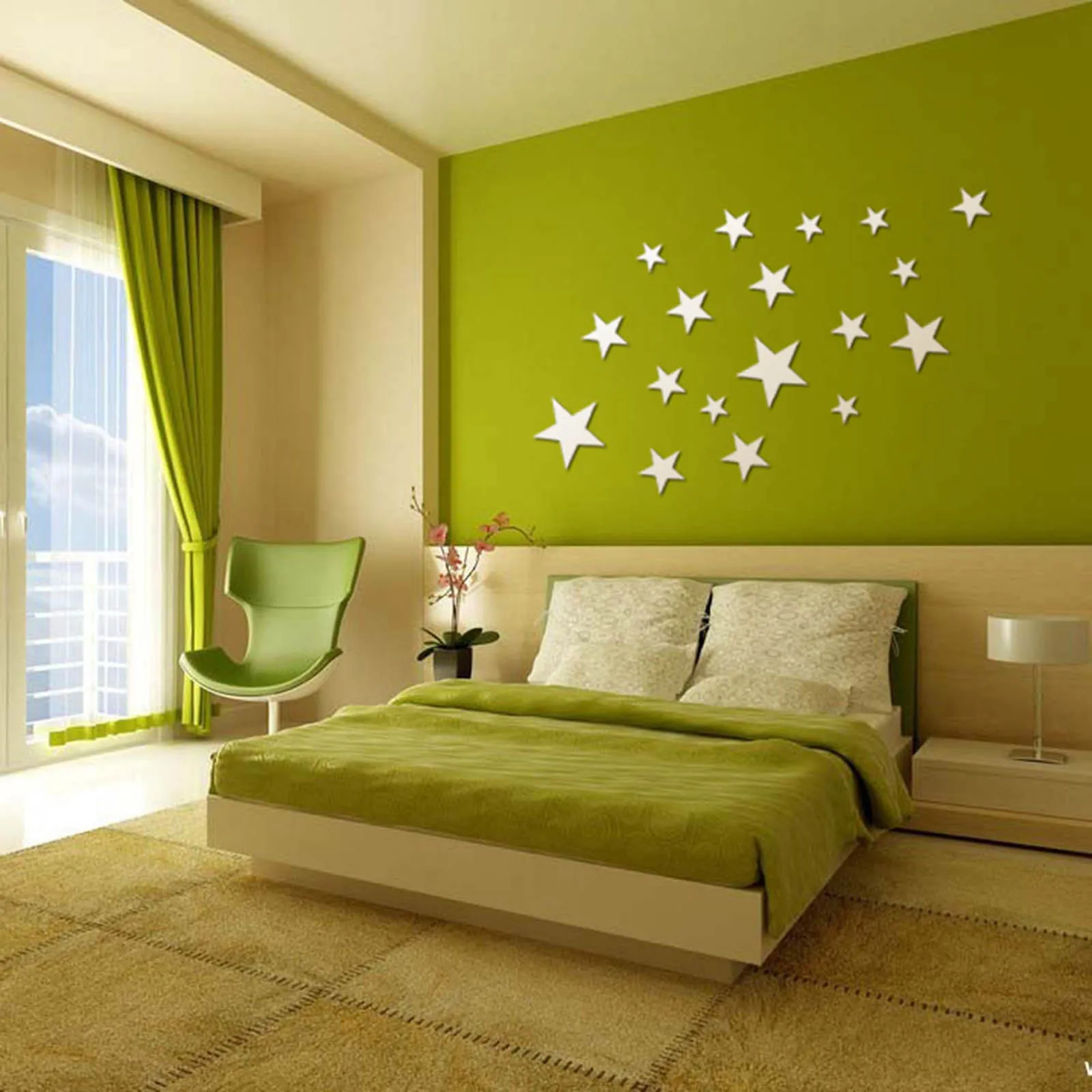 

Star Acrylic Mirror Wall Stickers Bedroom Living Room Ceiling Home Decoration Mirror Wall Stickers Vinyl Sayings for Walls