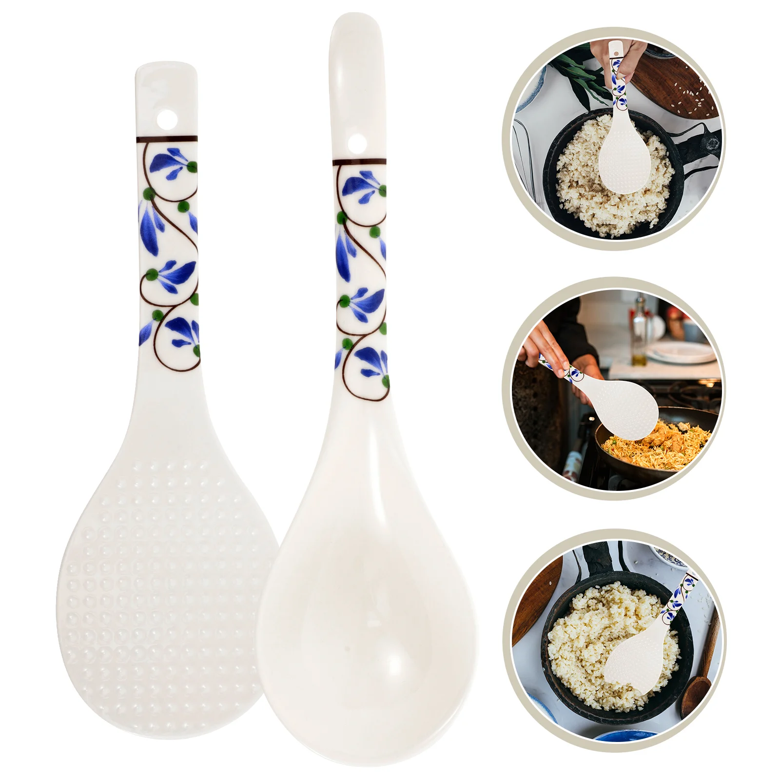

Chopstick Rest Rice Ladle Spoon Ceramic Paddle Storage Food Spoons Large Soup Ceramics Portable