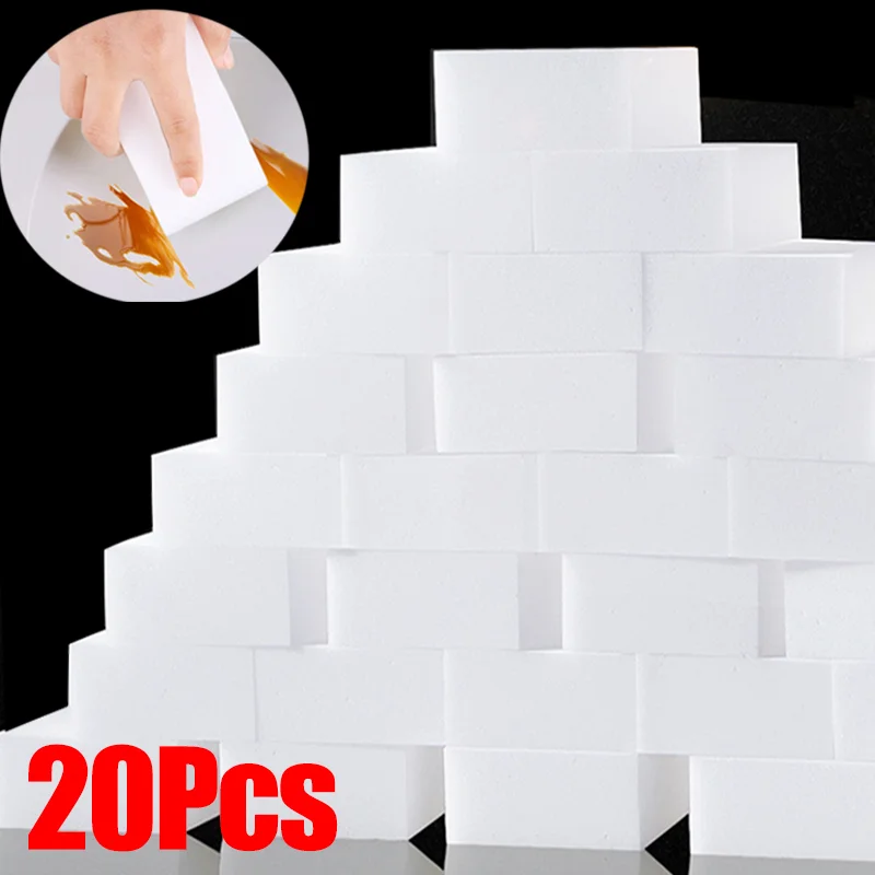 

20/1PCS Melamine Nano Sponge Eraser Kitchen Dish Washing Cleaning Sponge White Soft Sponge Cleaner High Density Cleaning Tools