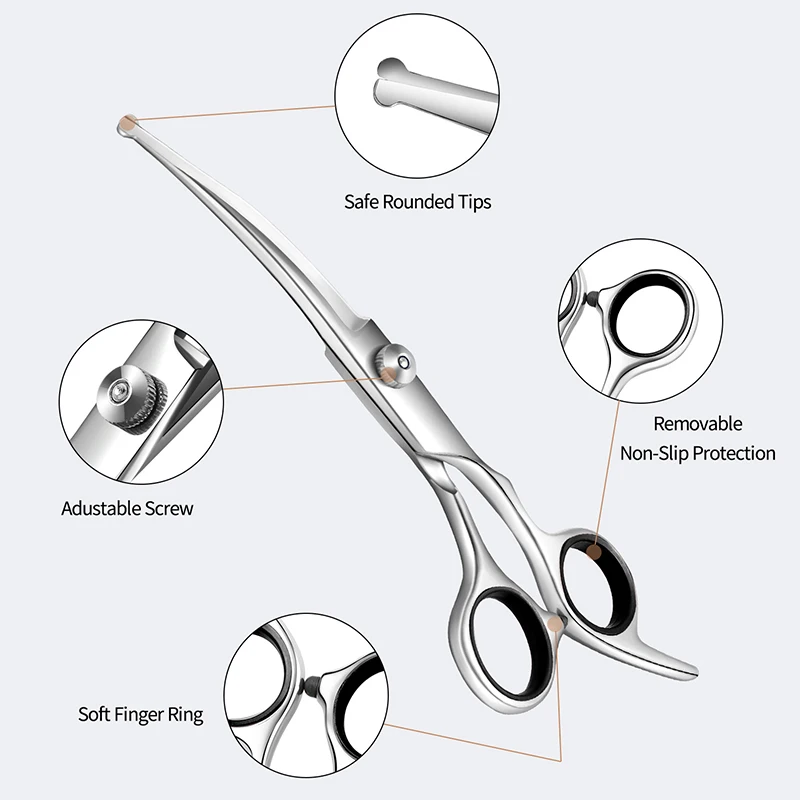 4 шт. ножницы для ухода за собаками с безопасным круглым кончиком набора стрижки
