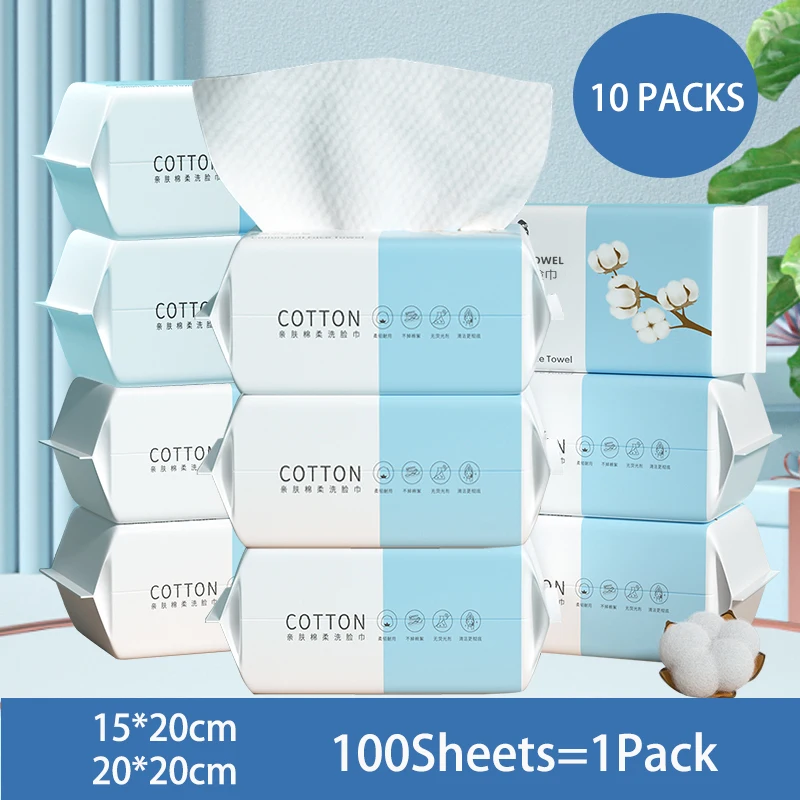 

1000 Sheets Soft Facial Cotton Tissue Dry Wipes Disposable Face Towel Cleansing Facial Towelettes Makeup Remover Towels