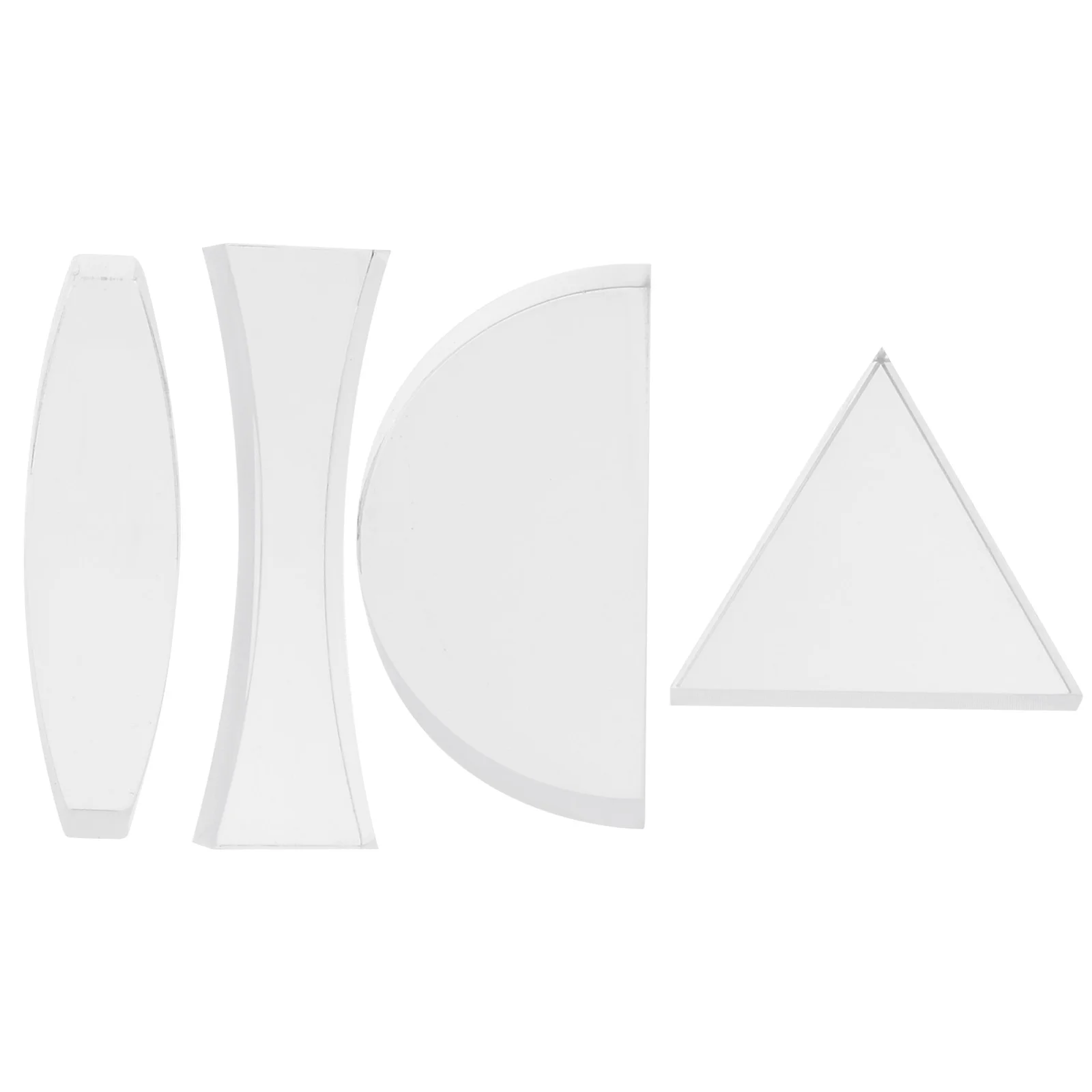

4 Pcs Optical Lens Teaching Equipment Acrylic Clear Glass Frames Triangular Prism