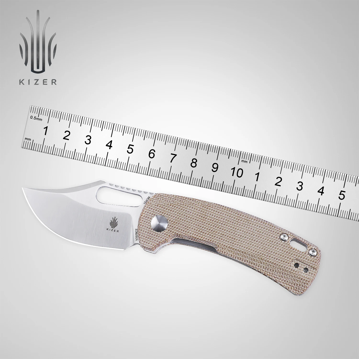 Kizer Pocket Knives V2578C1/V2578C2 Urban Bowie EDC G10 or Micarta Handle 154CM Steel Small Folding Knife Deep Carry