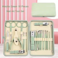 18pcs manicure cutters nail clipper set household stainless steel ear spoon nail clippers pedicure nail scissors tool