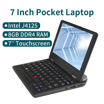 7 Inch Pocket Laptop Intel J4125 Notebook 8G RAM Touch Screen Portable Netbook Windows 10 Pro Mini PC Micro Notebook Computer