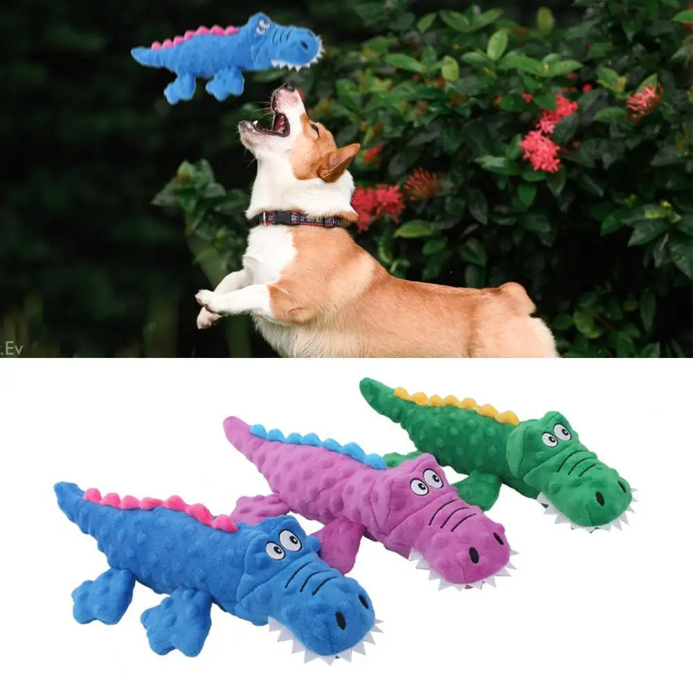 

Dog Squeaker Toys Practical Puppy Teeth Molar Plush Gator Dog Toy Exquisite Wear Resistant Plush Gator Dog Toy