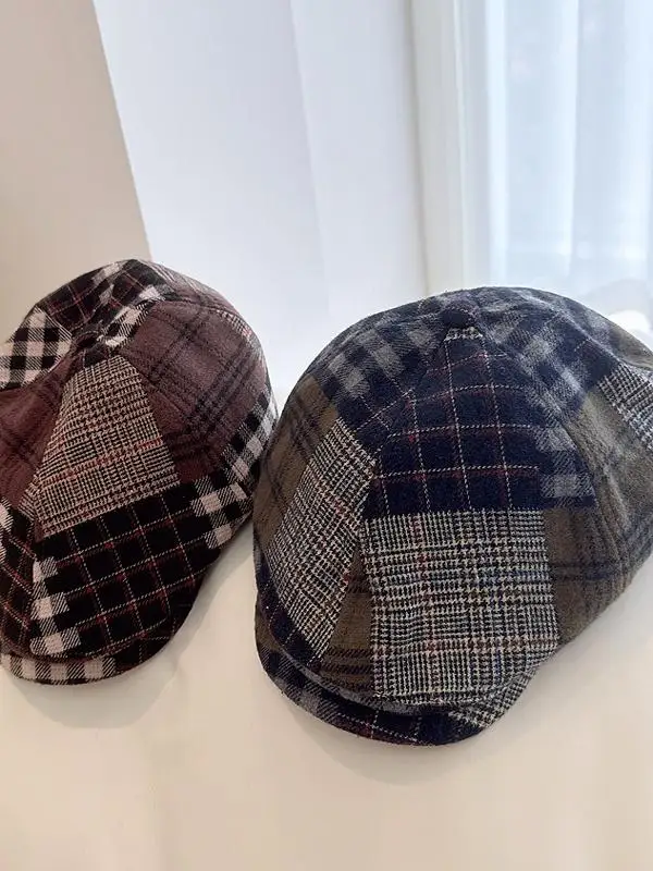 Классическая клетчатая аппликация в стиле пэчворк мужская и женская одинаковые