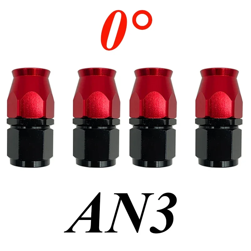 

4X AN3 AN4 AN6 AN8 AN10 Прямой/45 ° /90 ° /180 ° Адаптер концевых фитингов топливного шланга многоразового использования для поворотной тормозной трубы масляной линии из ПТФЭ