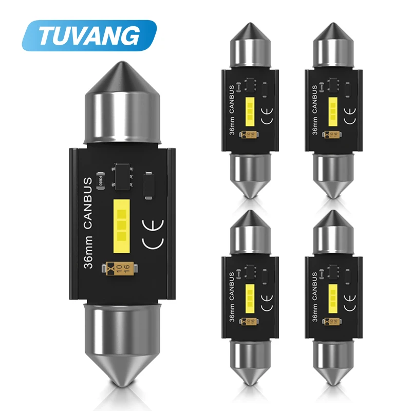 5x C5W светодиодный светильник CSP чип Canbus Автомобильный фестон осветительная лампа