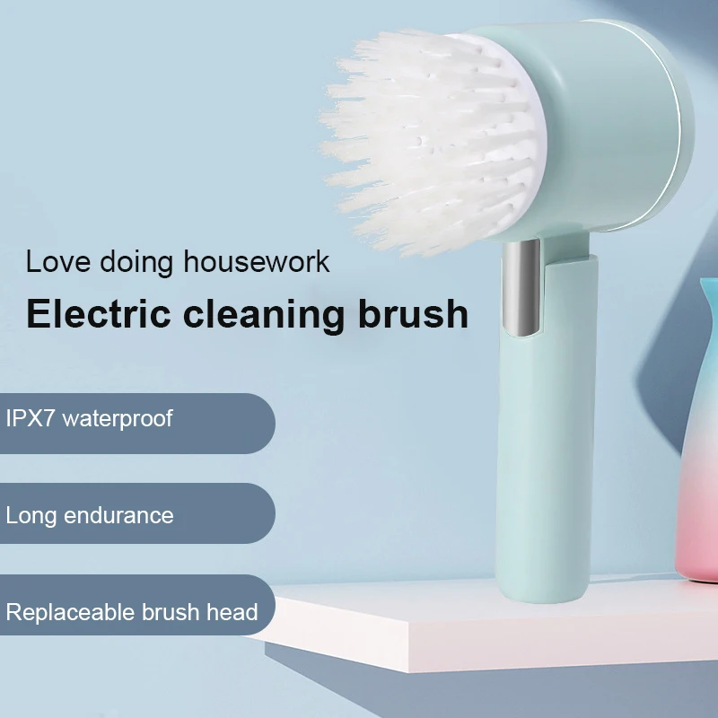 

Electric Cleaning Turbo Scrub Brush Adjustable Waterproof Cleaner Long Handle Cordless Rotating Scrubber Bathroom Cleaning Brush