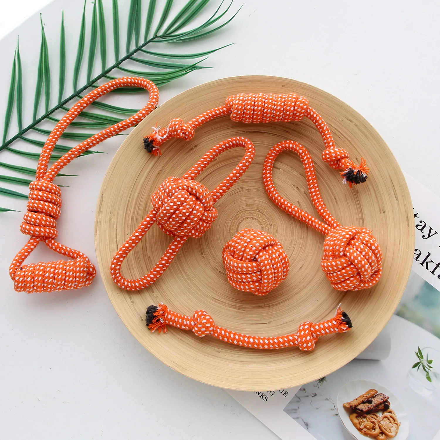 

Dog Toy Orange Green Blue Chew Dog Rope Toys Set