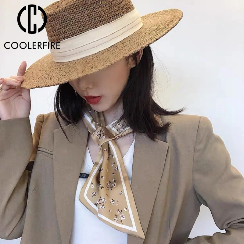 

Ladies Hat Summer High Quality Beach Protetion Visor Sun Boat Hat Casual Fashion Hat for Women Handmade Natural Straw Cap AC2008