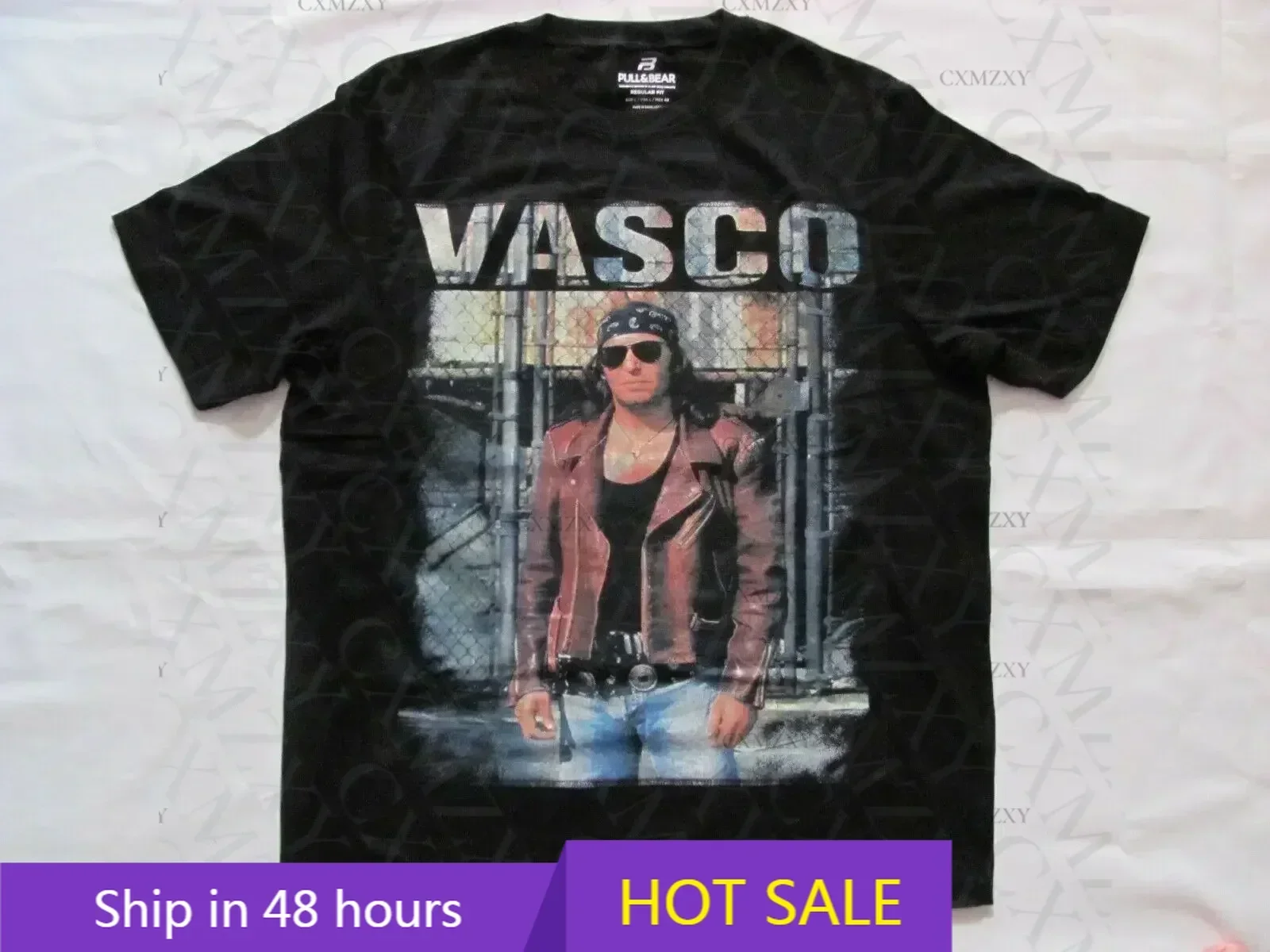 Фото Футболка Vasco Rossi - винтажная, из текстиля, с оригинальным дизайном 1993-2024, высокое качество, повседневный стиль. №1