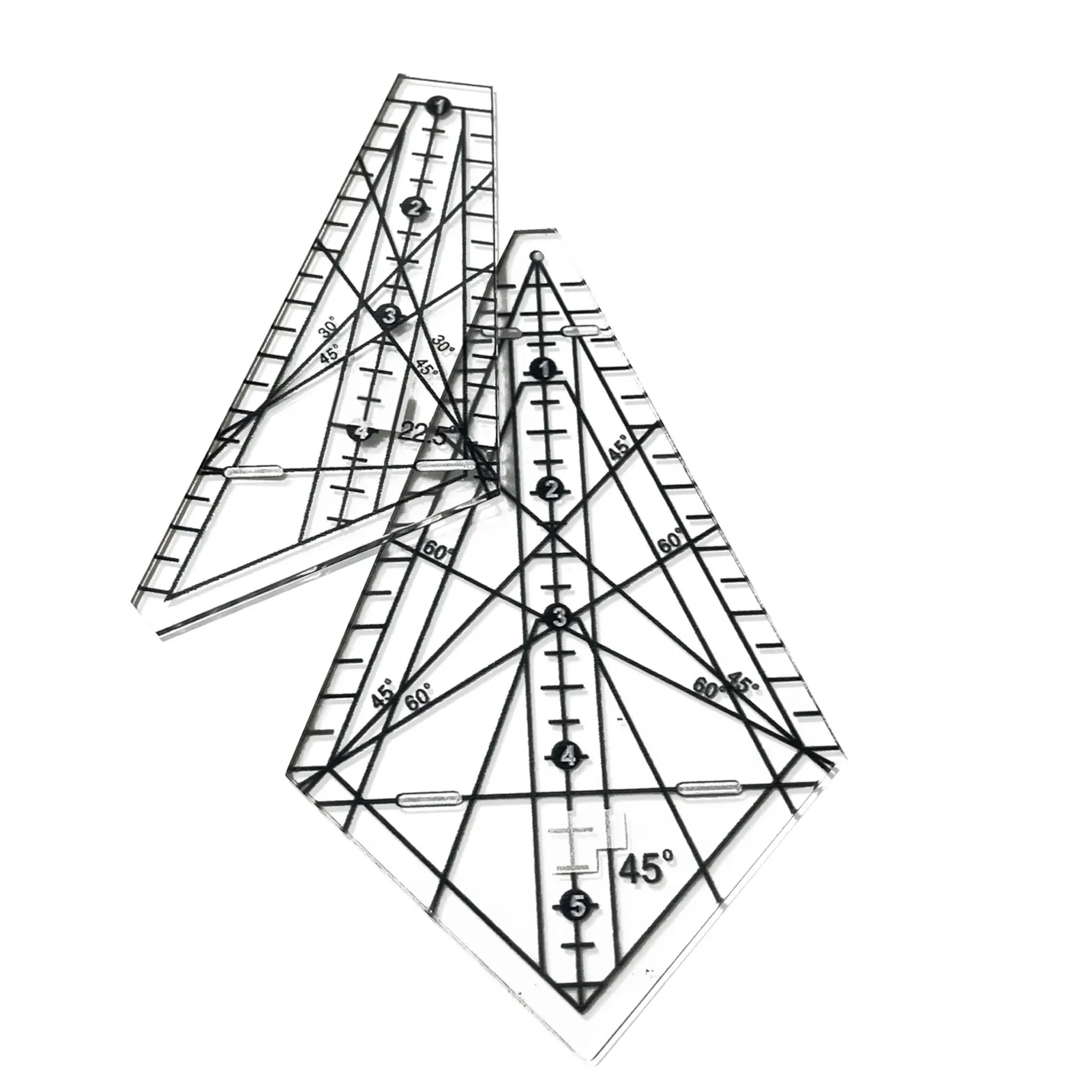

22.5 Art Ruler Template Durable Acrylic Quilting Ruler Acrylic Sewing Machine Ruler For Innovative Quilting And Craft Art 2PCS