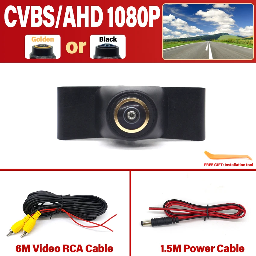 

AHD 1920*1080P Автомобильная камера переднего вида для Ford Edge 2015 2016 2017 2018, камера передней решетки 170 ° Рыбий глаз CCD CVBS ночного видения