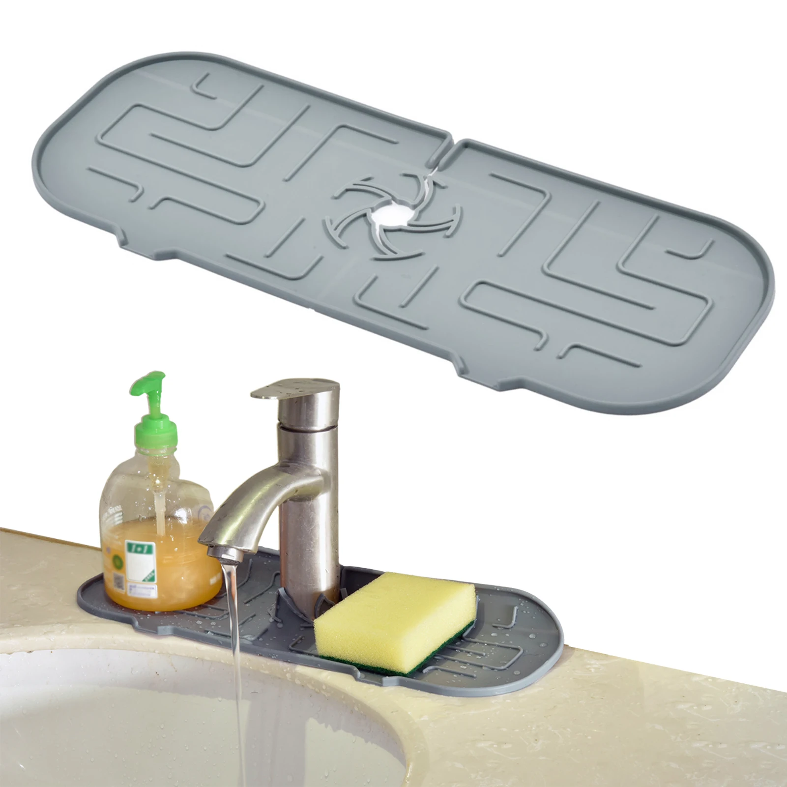 

Silicone Faucet Mat Kitchen Sink Splash Guard Kitchen Sink Splash Guard Silicone Faucet Splash Catcher For Kitchen & Bathroom