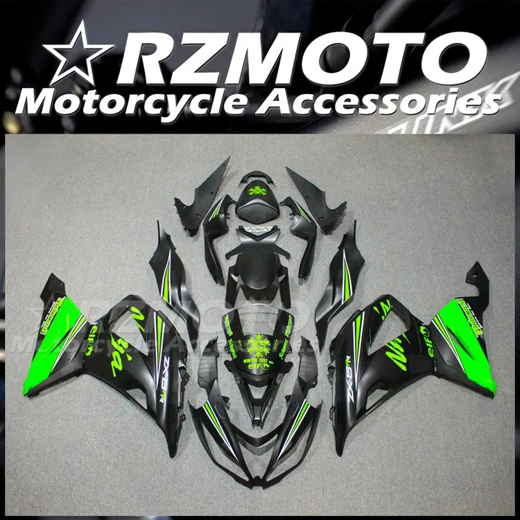 

Комплект обтекателей из АБС-пластика, 4 подарка, подходит для Kawasaki Ninja ZX6R 2013 2014 2015 2016 2017 13 14 15 16 17 18, комплект кузова, зеленый, черный