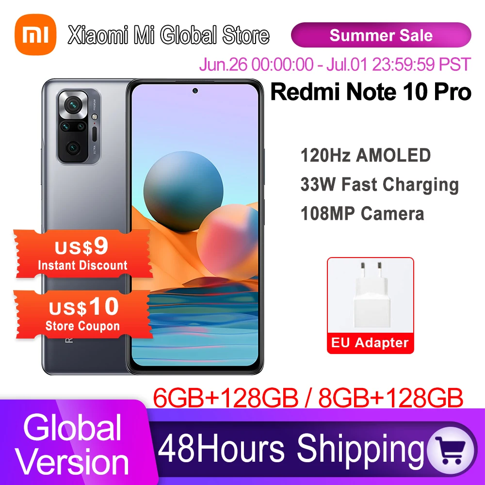 Xiaomi Redmi Note 10 Pro 6Gb 8Gb 128Gb Global Version 108Mp Camera
