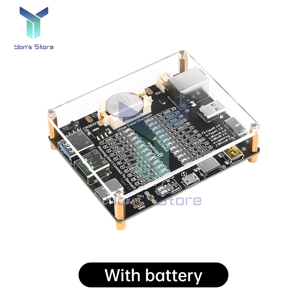 

Плата обнаружения кабеля для передачи данных Тестер кабеля USB Устройство проверки короткого замыкания включения-выключения Type-C Micro A Type B Инструмент для тестовой платы DC3-12V